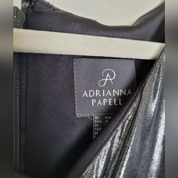 NEW Adrianna Papell Blouson Metallic Foil Dress Formal Event Plus Size 16W - Picture 7 of 12